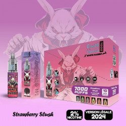 Strawberry Slush - White Rabbit - RandM X Tornado - 7000 Puffs - 10ml - Vape Pen - Cigarette jetable - Boite