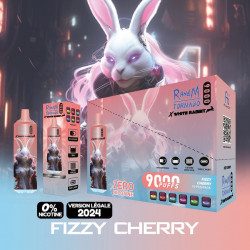 Boite Fizzy Cherry - White Rabbit - RandM Tornado - 9000 Puffs - Vape Pen - Cigarette jetable