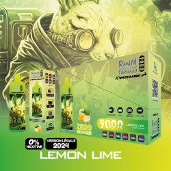 Boite Lemon and Lime - White Rabbit - RandM Tornado - 9000 Puffs - Vape Pen - Cigarette jetable