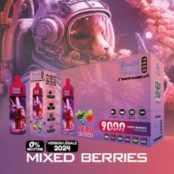 Boite Mixed Berries - White Rabbit - RandM Tornado - 9000 Puffs - Vape Pen - Cigarette jetable