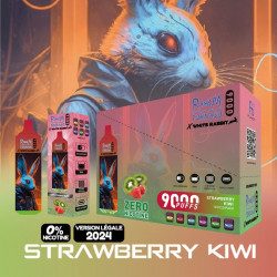 Boite Strawberry Kiwi - White Rabbit - RandM Tornado - 9000 Puffs - Vape Pen - Cigarette jetable