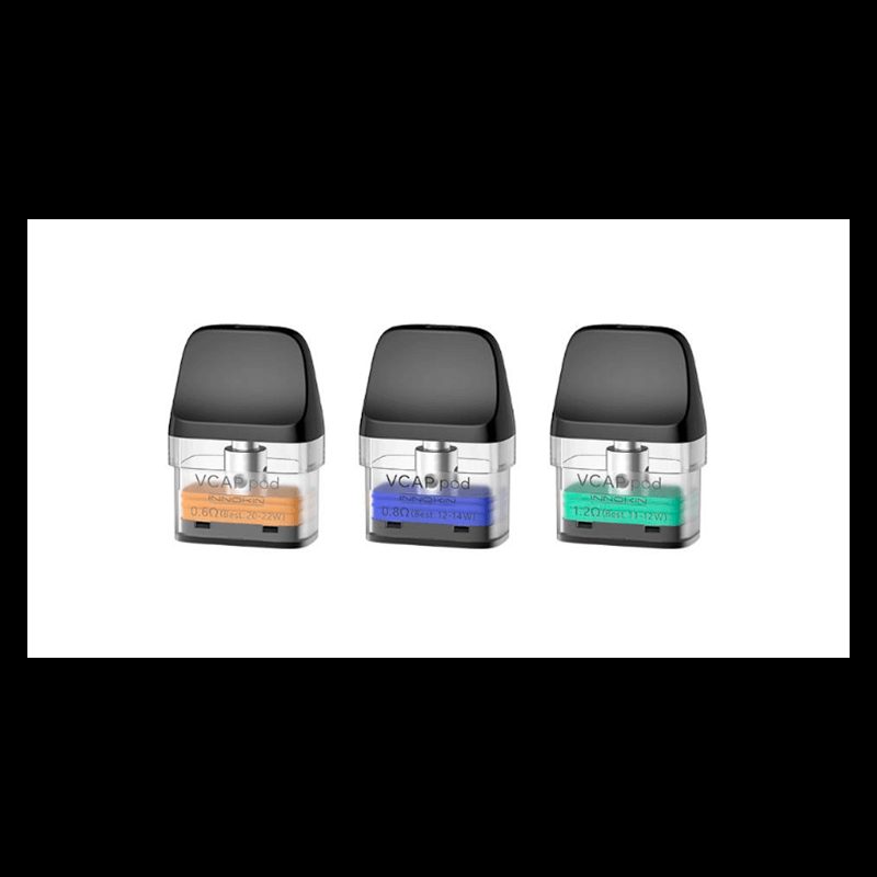 riple choix de cartouches VCAP Trine d'Innokin en Orange, Bleu et Vert pour une vape personnalisée et des saveurs intenses