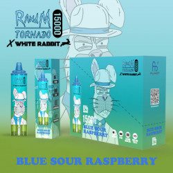 Blue Sour Raspberry - White Rabbit - RandM Tornado - 15000 Puffs - Vape Pen - Cigarette jetable