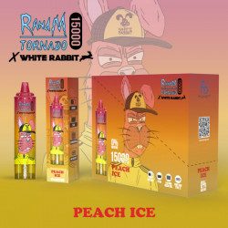 Peach Ice - White Rabbit - RandM Tornado - 15000 Puffs - Vape Pen - Cigarette jetable