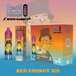 Red Energy Ice - White Rabbit - RandM Tornado - 15000 Puffs - Vape Pen - Cigarette jetable
