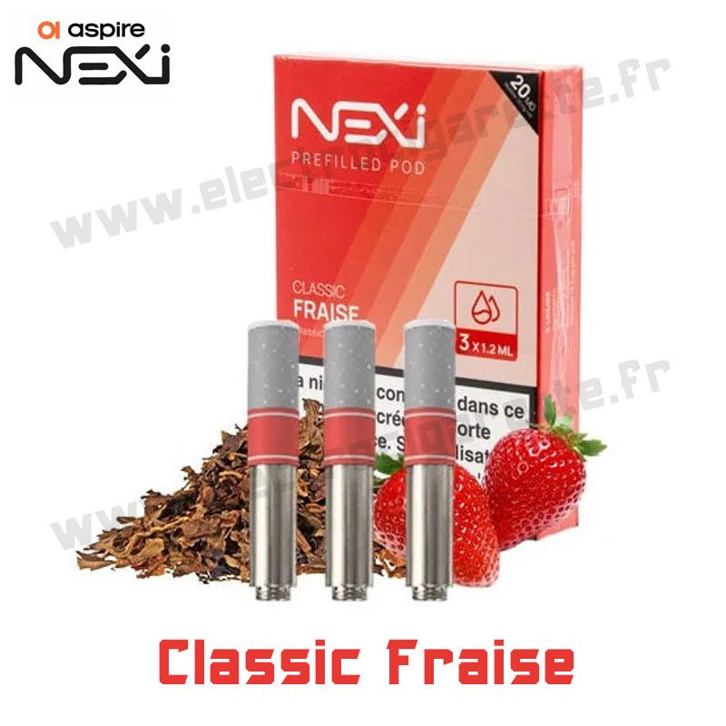 3 x Cartouche Nexi One - Classic Fraise - Aspire 3 x Cartouche Nexi One - Classic Fraise - Aspire
