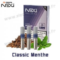 3 x Cartouche Nexi One - Classic Menthe - Aspire