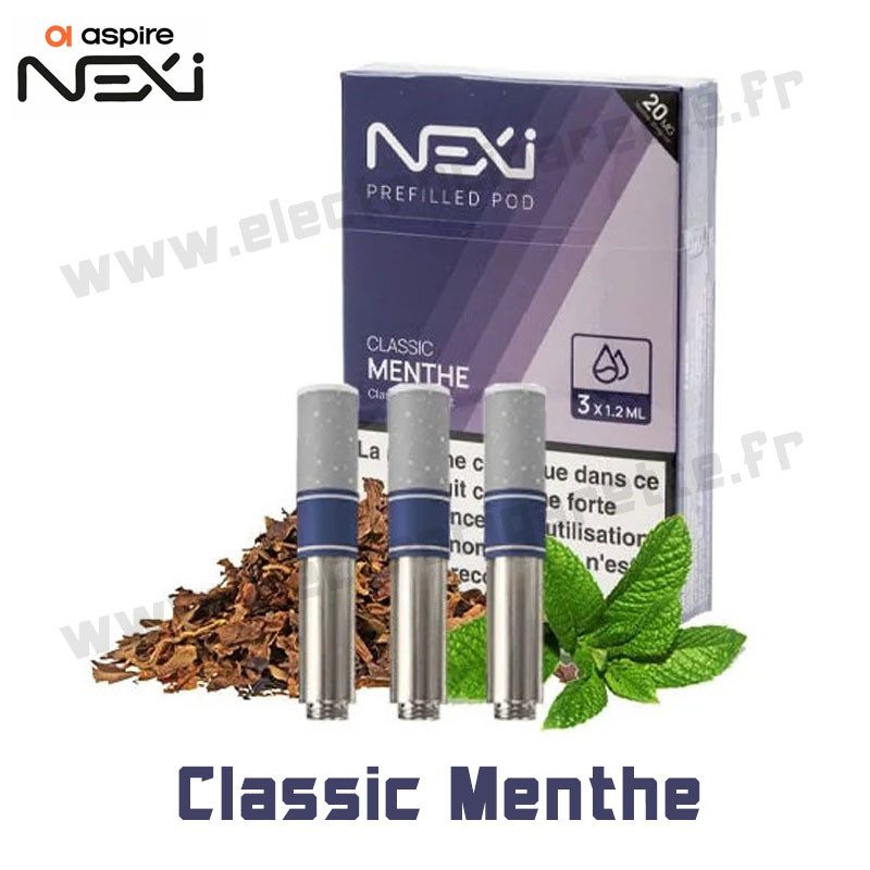 3 x Cartouche Nexi One - Classic Menthe - Aspire 3 x Cartouche Nexi One - Classic Menthe - Aspire