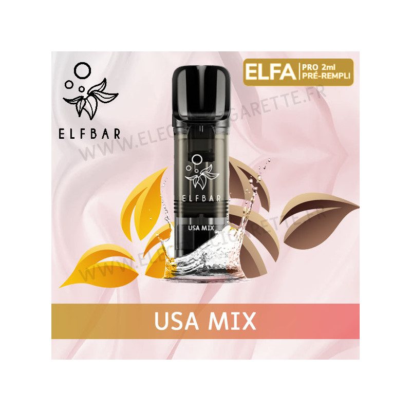 USA Mix - 2 x Capsules Pod Elfa Pro par Elf Bar - 2ml - Vape Pen USA Mix - 2 x Capsules Pod Elfa Pro par Elf Bar - 2ml - Vape Pen