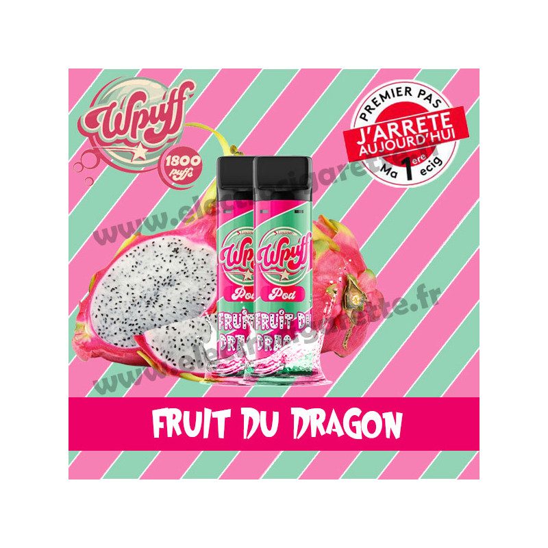 2 x Pods Fruit du Dragon - Wpuff 1800/Liquideo