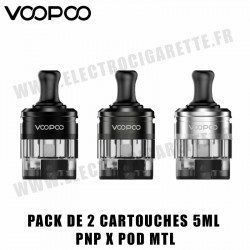 Pack de 2 x Cartouches - 5ml - Pnp X Pod MTL - Voopoo