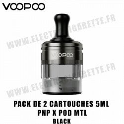 Pack de 2 x Cartouches - 5ml - Pnp X Pod MTL - Voopoo - Black