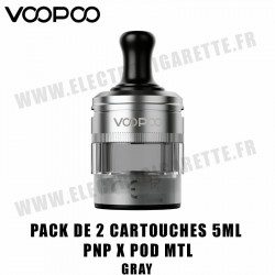 Pack de 2 x Cartouches - 5ml - Pnp X Pod MTL - Voopoo - Gray