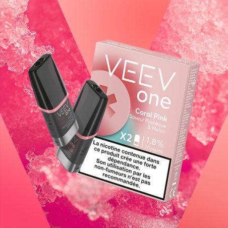 Paquet de 2 Pods pré-remplis Veev One Coral Pink - Veev Melon Pastèque