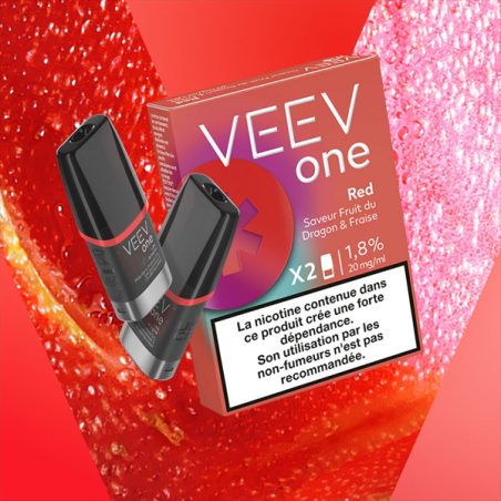 Paquet de 2 Pods pré-remplis Veev One Red - Veev Fraise Fruit du Dragon