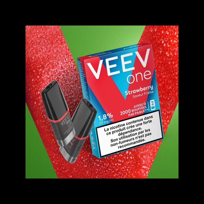 Paquet de 2 Pods pré-remplis Veev One Strawberry - Veev Fraise Douce