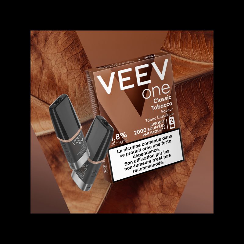 Paquet de 2 Pods pré-remplis Veev One Classic Tobacco - Veev Saveur Tabac