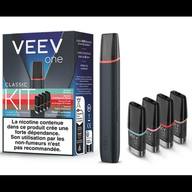 Kit Veev One Saveurs Classiques - Veev (+ 4 recharges) Présentation Kit Veev One Saveurs Classiques - Veev (+ 4 recharges) Présentation