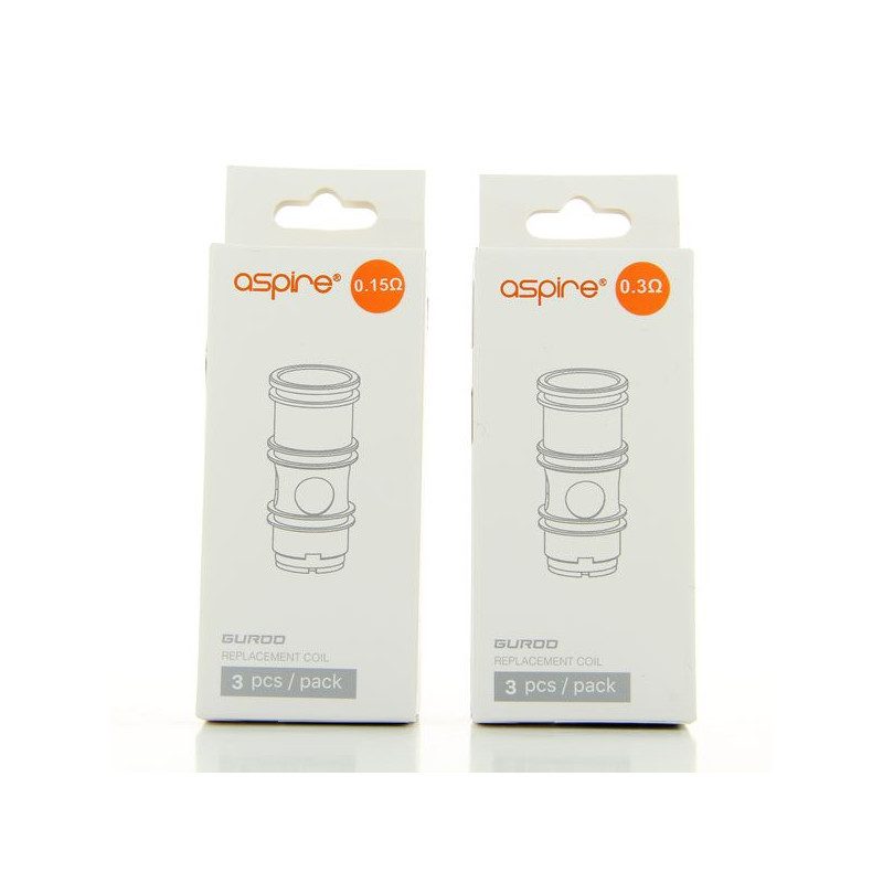 PACK DE 3 RÉSISTANCES GUROO ASPIRE 0.15 ohm et 0.3 ohm PACK DE 3 RÉSISTANCES GUROO ASPIRE 0.15 ohm et 0.3 ohm