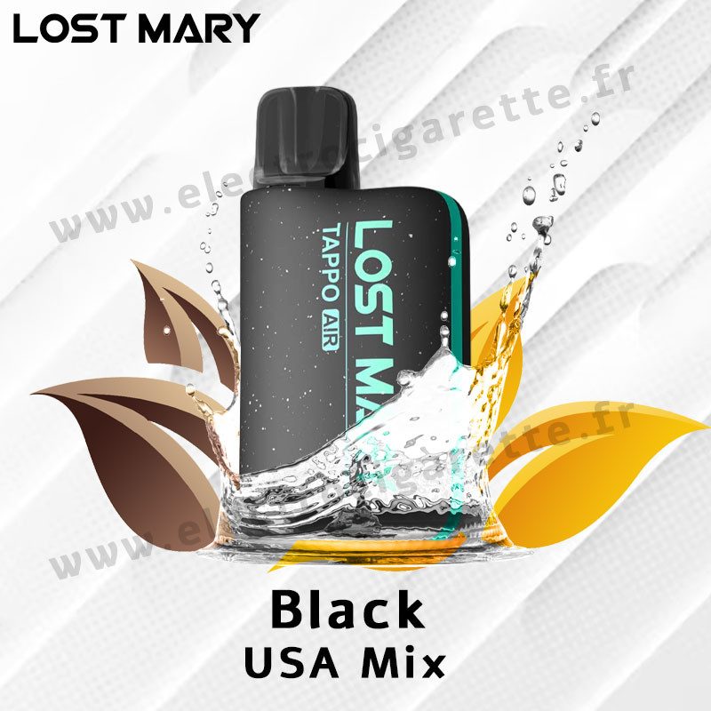 Kit Tappo Air avec Pod 2ml - 750 mAh - Lost Mary - Black - USA Mix Kit Tappo Air avec Pod 2ml - 750 mAh - Lost Mary - Black - USA Mix
