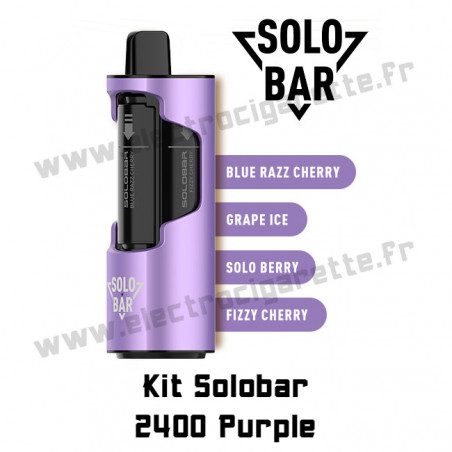 Kit Solobar 2400 4en1 avec Pod 2ml 20mg - Purple