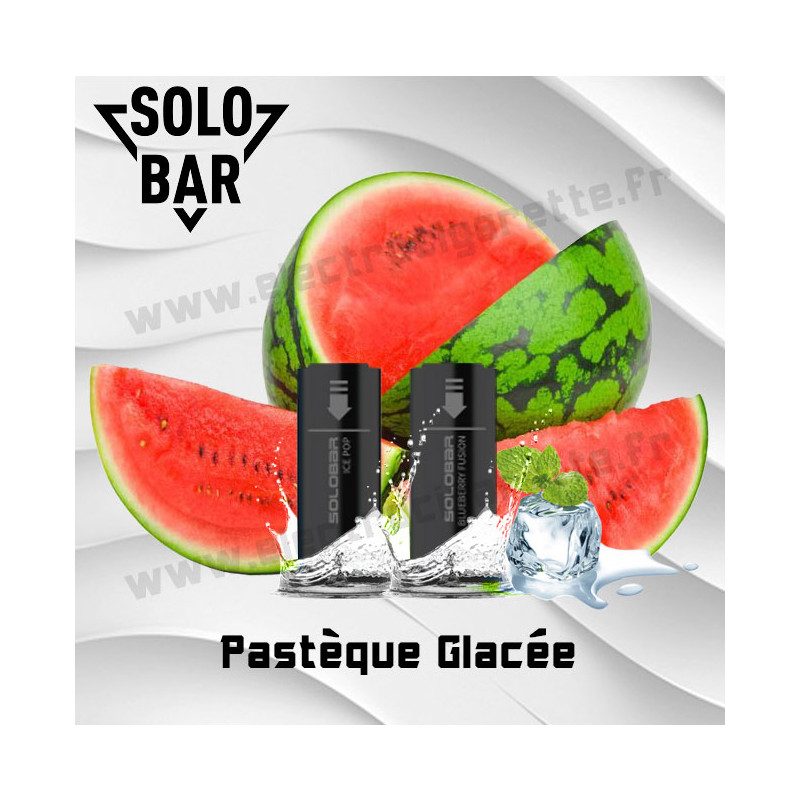 Pastèque Glacée Pack de 2 Pods Solobar 2400 2ml 20mg Pastèque Glacée Pack de 2 Pods Solobar 2400 2ml 20mg