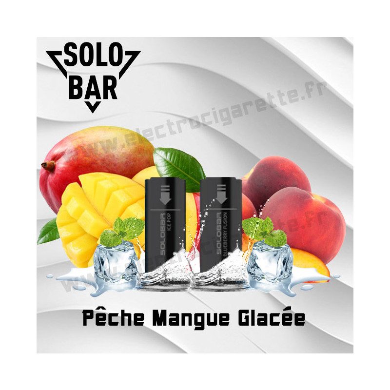 Pêche Mangue Glacée Pack de 2 Pods Solobar 2400 2ml 20mg Pêche Mangue Glacée Pack de 2 Pods Solobar 2400 2ml 20mg