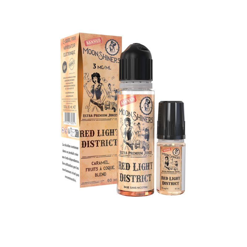 Pack 50ml + 10ml Red Light District Moonshiners 3mg