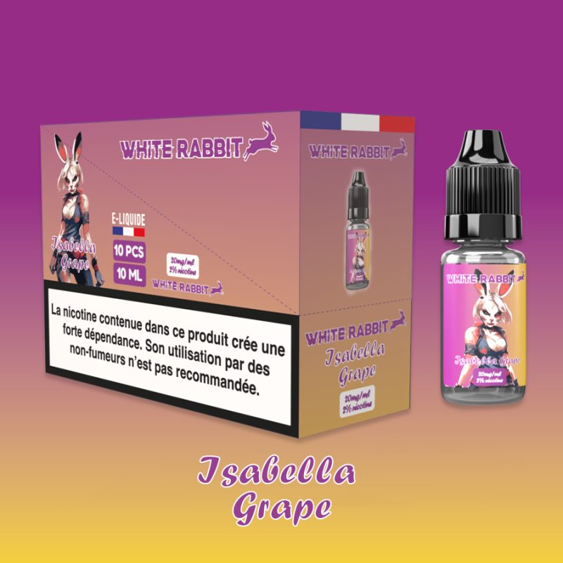 Isabella Grape - White Rabbit Puff eSalt - 10ml - Sel de nicotine Isabella Grape - White Rabbit Puff eSalt - 10ml - Sel de nicotine