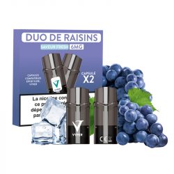 Cartouches Vyper One duo de raisins 6mg, capsules de vapeur 2ml, saveur légère de raisin, pack de deux, e-cigarette