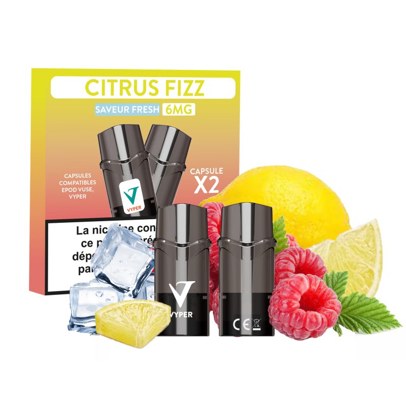 Capsules Citrus Fizz éclat 6mg Vyper Capsules Citrus Fizz éclat 6mg Vyper