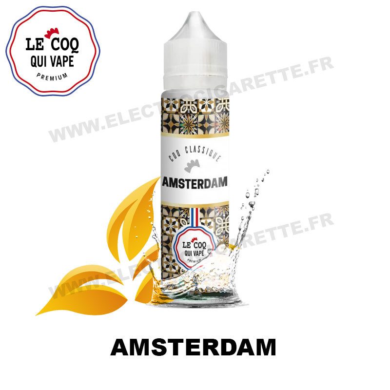 Amsterdam 50ml Coq Classique - Le Coq qui Vape 0mg Amsterdam 50ml Coq Classique - Le Coq qui Vape 0mg