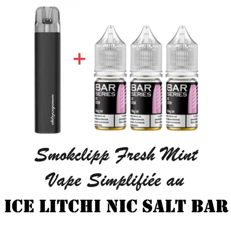 Smokclipp Fresh Mint - Vape Simplifiée au Litchi Glacé Smokclipp Fresh Mint - Vape Simplifiée au Litchi Glacé