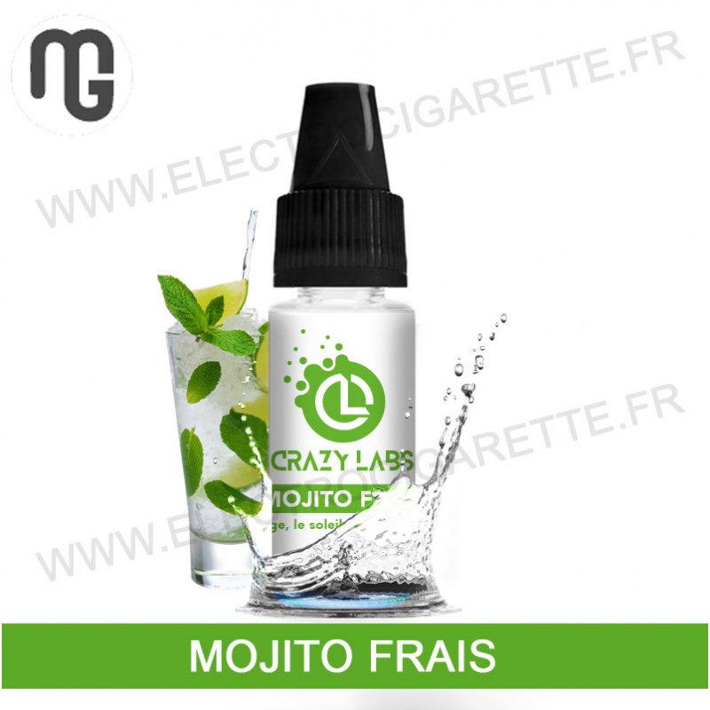 Pack de 5 x Mojito Frais - Crazy Labs - MG Vape - 10 ml Pack de 5 x Mojito Frais - Crazy Labs - MG Vape - 10 ml