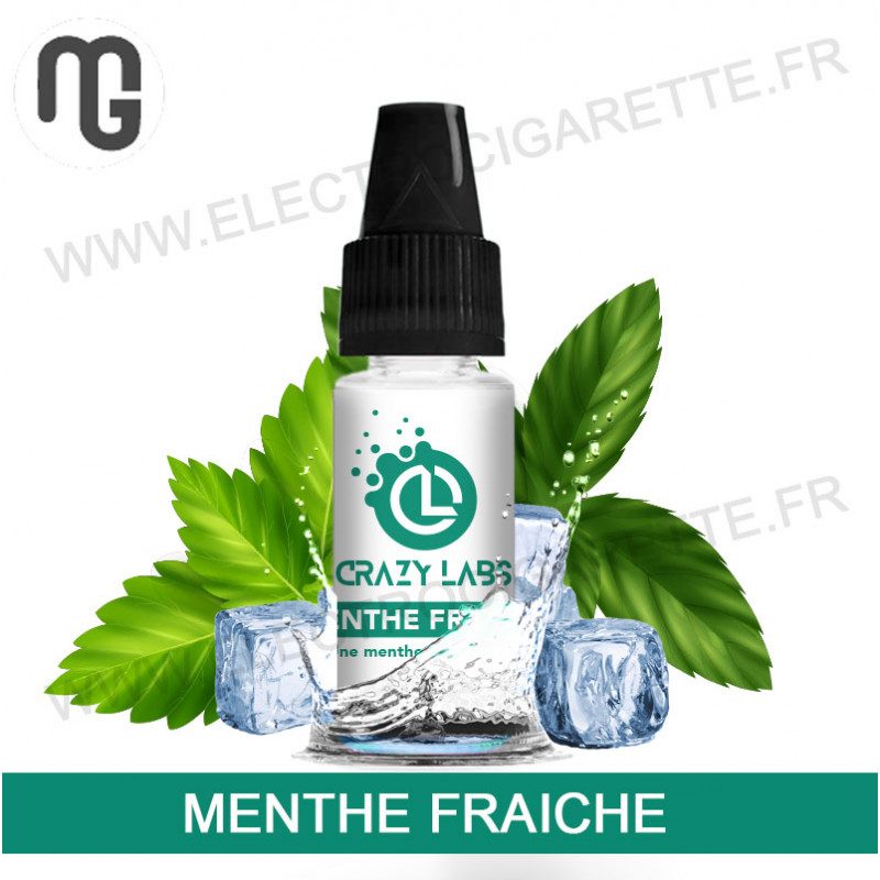 Pack de 5 x Menthe Fraiche - Crazy Labs - MG Vape - 10 ml Pack de 5 x Menthe Fraiche - Crazy Labs - MG Vape - 10 ml