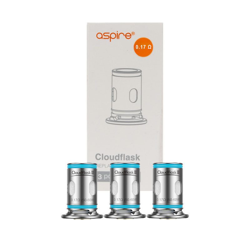 Pack de 3 Résistances Cloudflask Aspire 0.17 ohm Pack de 3 Résistances Cloudflask Aspire 0.17 ohm