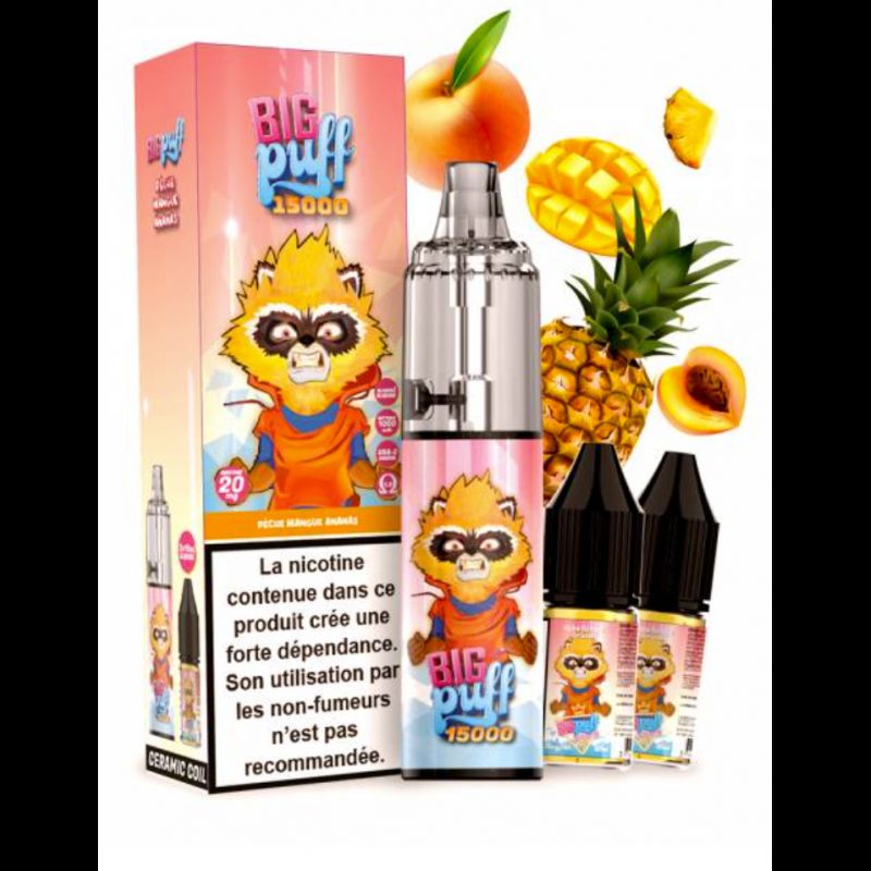 Tornado 15000 puffs 20 mg Pêche Mangue Ananas - Big Puff