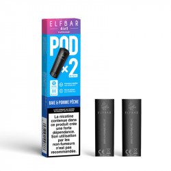 Pack de 2 Pods 4en1 2mL 20mg Elfbar - Baie & Pomme Pêche