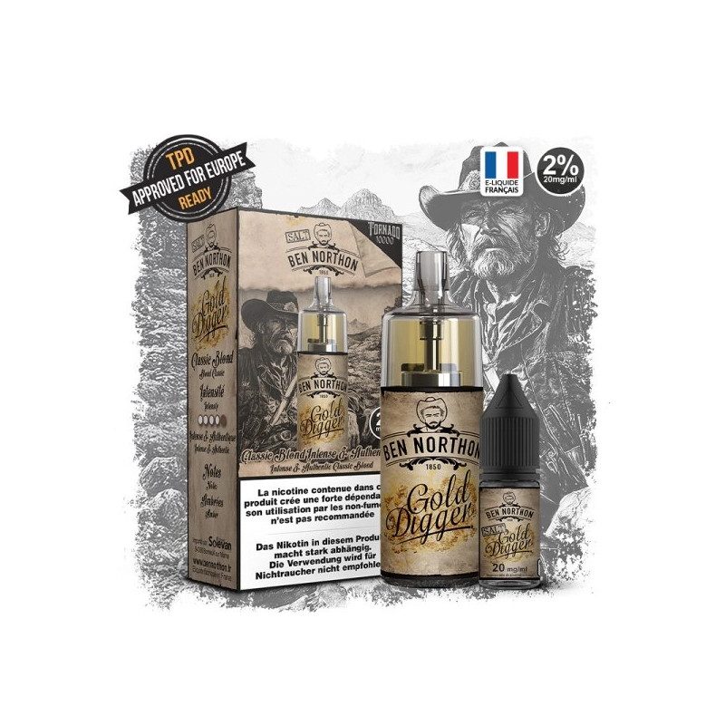 10000 Puff 100% Légale Gold Digger 20mg - Ben Northon x Tornado 10000 10000 Puff 100% Légale Gold Digger 20mg - Ben Northon x Tornado 10000