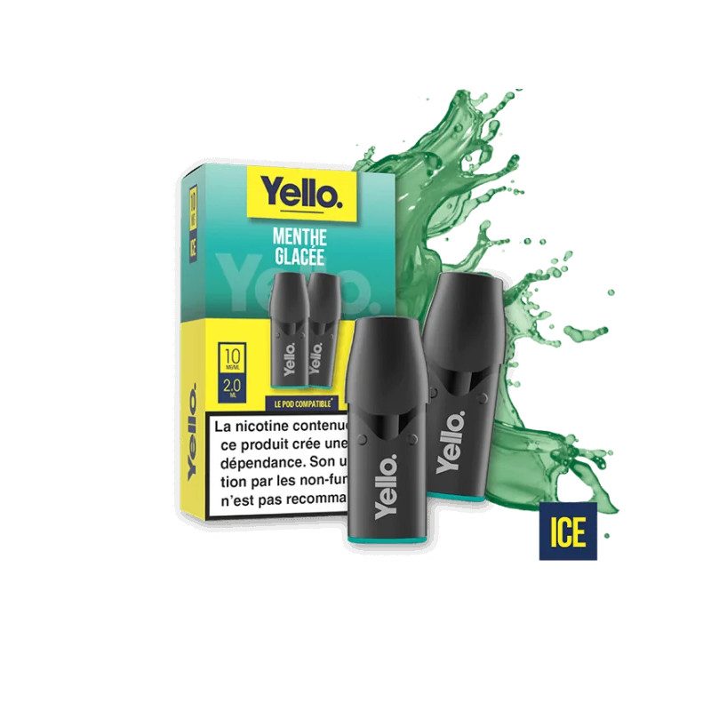 Menthe Glacée ePod - Yello | Vape Fraîche et Givrée avec Menthe Intense - 2 Cartouches Menthe Glacée ePod - Yello | Vape Fraîche et Givrée avec Menthe Intense - 2 Cartouches