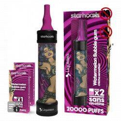 Starhooks Chicha 20 000 Puffs - 1 Batterie + 2 Pods Watermelon Bubble Gum |