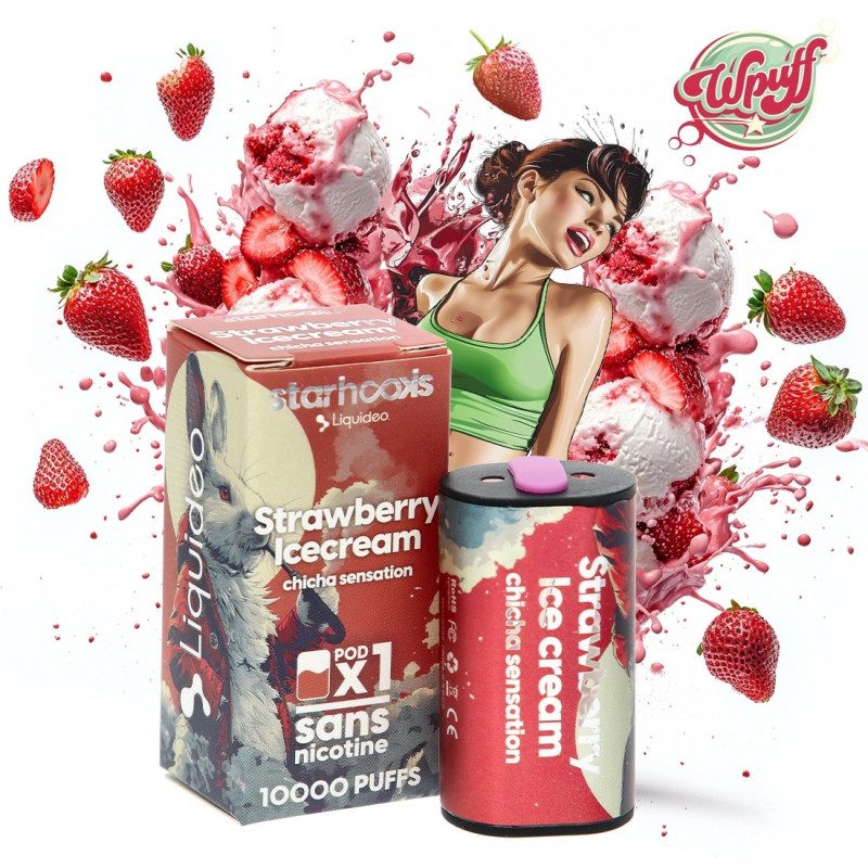 Cartouche Strawberry Ice Cream / 1pcs - Starhooks Liquideo | Crème Glacée Fraise Cartouche Strawberry Ice Cream / 1pcs - Starhooks Liquideo | Crème Glacée Fraise