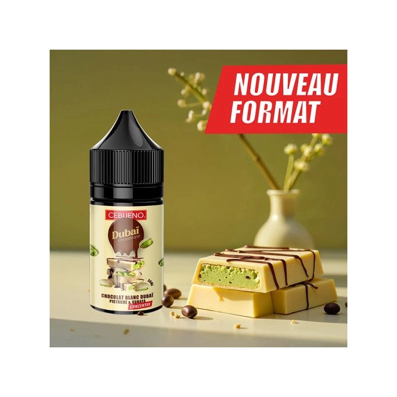 Concentré Dubaï Chocovape White 30ml - Cebueno - Arôme gourmand chocolat blanc azerty noisette Concentré Dubaï Chocovape White 30ml - Cebueno - Arôme gourmand chocolat blanc azerty noisette