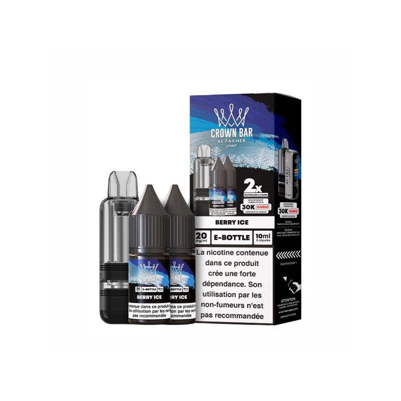 Berry Ice - Cartouche Cubic 30k 20ml avec 2 x E-liquides 20mg 10ml - Crown Bar by Al Fakher Berry Ice - Cartouche Cubic 30k 20ml avec 2 x E-liquides 20mg 10ml - Crown Bar by Al Fakher