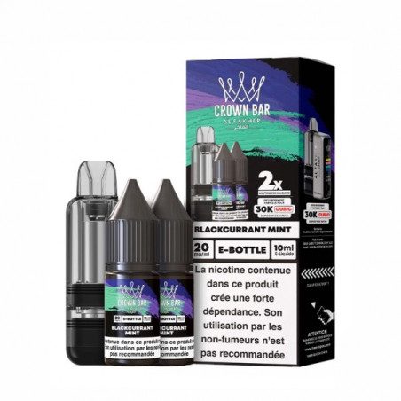 Blackcurrant Mint - Cartouche Cubic 30k 20ml avec 2 x E-liquides 20mg 10ml - Crown Bar by Al Fakher