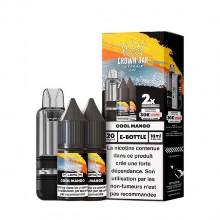 Cool Mango - Cartouche Cubic 30k 20ml avec 2 x E-liquides 20mg 10ml - Crown Bar by Al Fakher