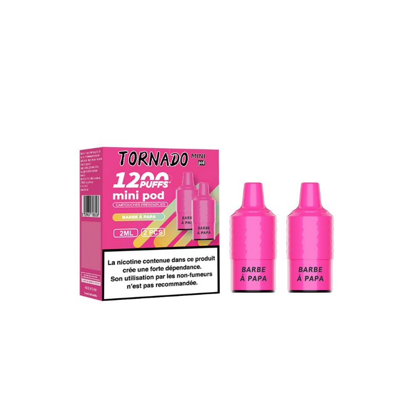 Pack de 2 Pods Tornado Mini 2ml 20mg Fumot Barbe à Papa Pack de 2 Pods Tornado Mini 2ml 20mg Fumot Barbe à Papa