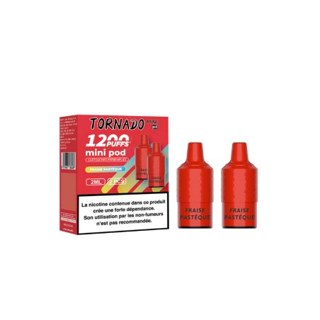 Pack de 2 Pods Tornado Mini 2ml 20mg Fumot Fraise Pastèque