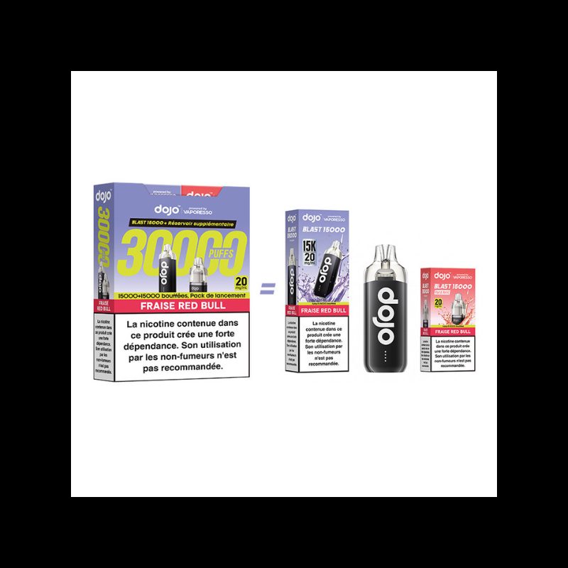 Kit Dojo Blast Fraise Red Bull 30K 2ml (+2 x 10ml) 20mg Vaporesso