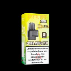 Cartouche Cristal Puff 28K x8 - Citron Jaune & Vert 10mg & 20mg | Cristal Puff